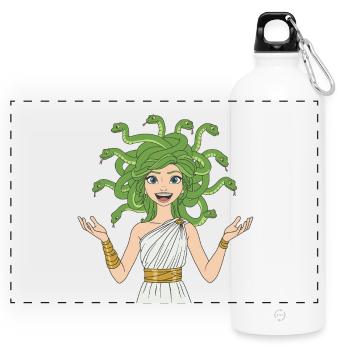 Méduse, la déesse de la mythologie grecque - Gourde panoramique avec mousqueton 750 ml - blanc - Devant