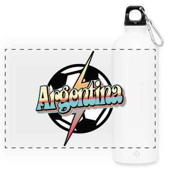 Argentina Fussball - Panorama Trinkflasche mit Karabiner 750 ml - Weiß - Vorne