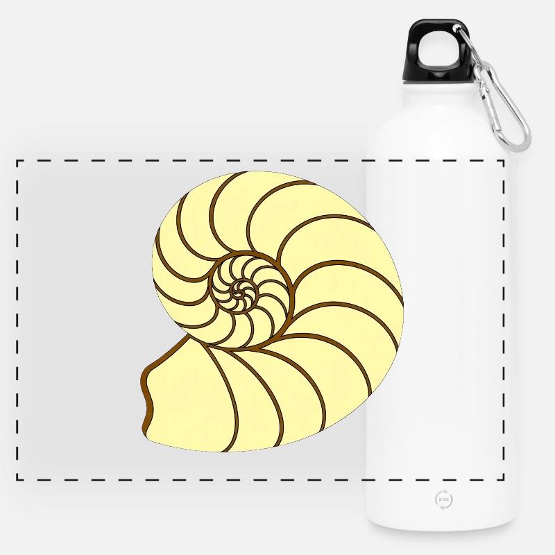 Ammunit Drawing - Panoramic Drinks Bottle with Carabiner 750 ml - white