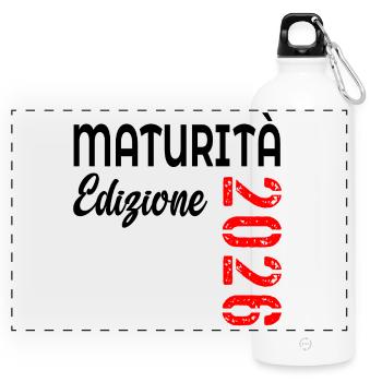 Diplôme de fin d’études secondaires 2026 Édition italienne - Gourde panoramique avec mousqueton 750 ml - blanc - Devant