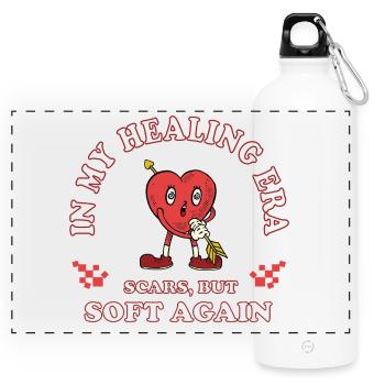 Healing Heart – Scars Gently - Panoramic Drinks Bottle with Carabiner 750 ml - white - Front