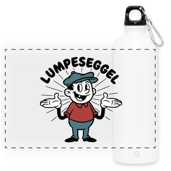 Lumpeseggel - Baden proverb fool dialect - Panoramic Drinks Bottle with Carabiner 750 ml - white - Front