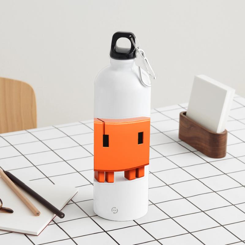 Claude Code Pixel 3D Mascot Cute Dev Sticker Panoramic Drinks Bottle with Carabiner 750 ml