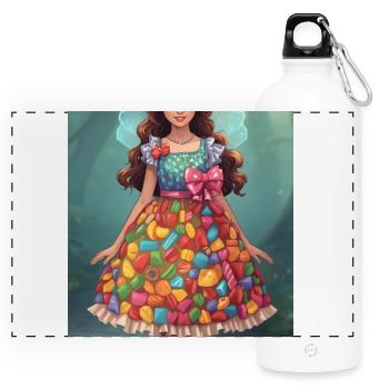 Candy Dress Fantasy Lady - Panorama Trinkflasche mit Karabiner 750 ml - Weiß - Vorne