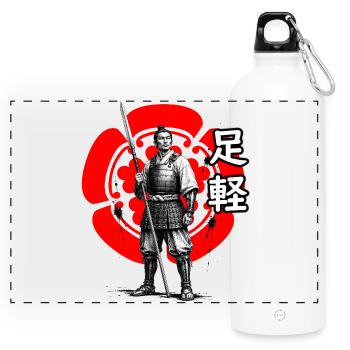 Ashigaru du clan Oda, période Sengoku - Gourde panoramique avec mousqueton 750 ml - blanc - Devant