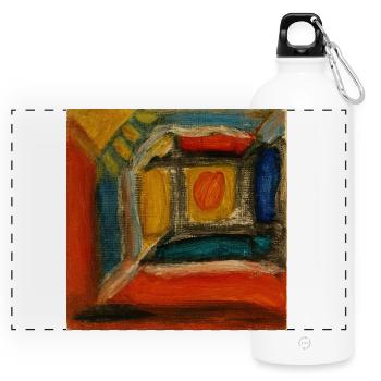 Colored Interior Fragment - Panoramic Drinks Bottle with Carabiner 750 ml - white - Front