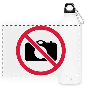No pictures! - Panoramic Drinks Bottle with Carabiner 750 ml - white - Front