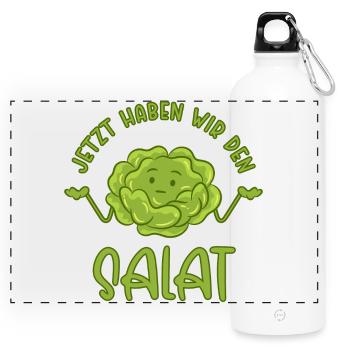 Now we have the salad - Panoramic Drinks Bottle with Carabiner 750 ml - white - Front
