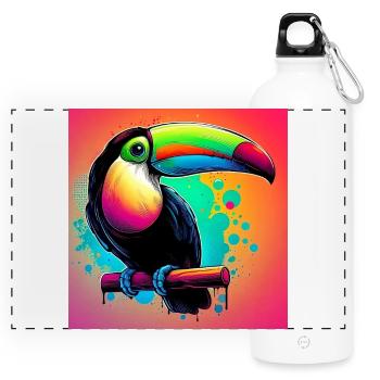 toucan - Panoramic Drinks Bottle with Carabiner 750 ml - white - Front