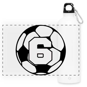 Issue 6 football - 6th anniversary - Panoramic Drinks Bottle with Carabiner 750 ml - white - Front