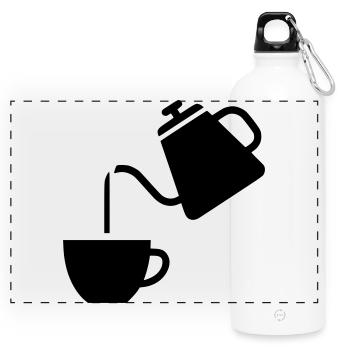 Pour Over Coffee Pot Minimalist - Panoramic Drinks Bottle with Carabiner 750 ml - white - Front
