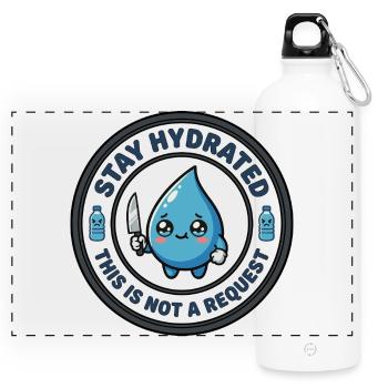 Stay Hydrated Killer Cute - Panoramic Drinks Bottle with Carabiner 750 ml - white - Front