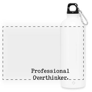 Professional OVERTHINKER Minimalist - Panorama Trinkflasche mit Karabiner 750 ml - Weiß - Vorne