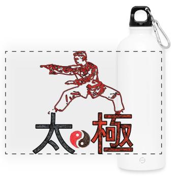 Taichi Kämpfer - Panorama Trinkflasche mit Karabiner 750 ml - Weiß - Vorne