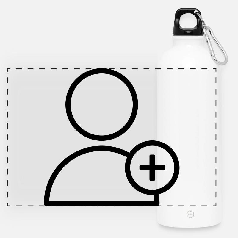 Add Partner Add Friend add - Panoramic Drinks Bottle with Carabiner 750 ml - white