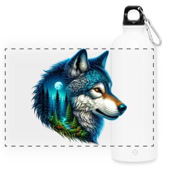 Loup - Gourde panoramique avec mousqueton 750 ml - blanc - Devant