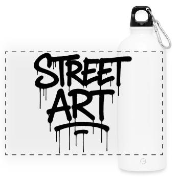 Graffiti tag street art - Panoramic Drinks Bottle with Carabiner 750 ml - white - Front