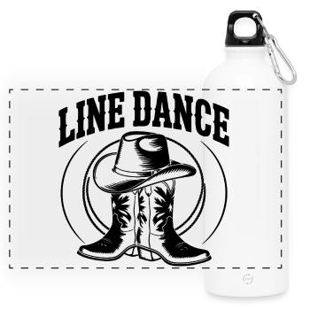 Line Dance Country Western Motif - Panoramic Drinks Bottle with Carabiner 750 ml - white - Front