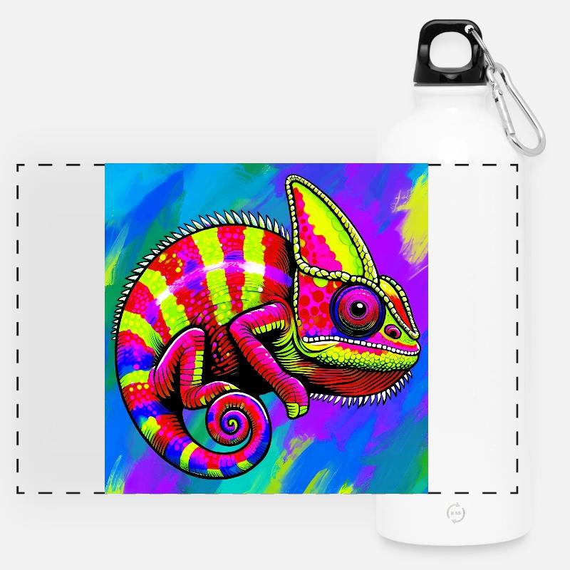 chameleon - Panoramic Drinks Bottle with Carabiner 750 ml - white