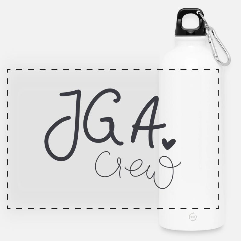 JGA Crew: Bachelor Party Tee - Panorama Trinkflasche mit Karabiner 750 ml - Weiß
