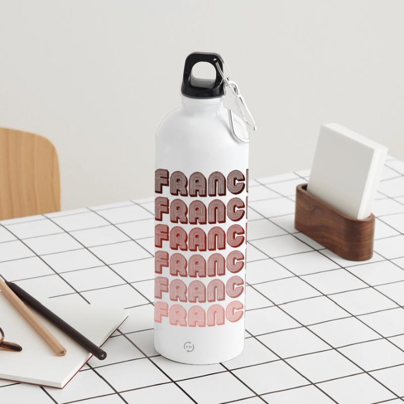 San Francisco Grid Gradient Pattern Panoramic Drinks Bottle with Carabiner 750 ml