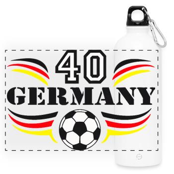 40e anniversaire , 40 Allemagne - Gourde panoramique avec mousqueton 750 ml - blanc - Devant