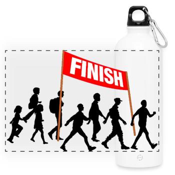 Walking Finish Team - Panoramic Drinks Bottle with Carabiner 750 ml - white - Front