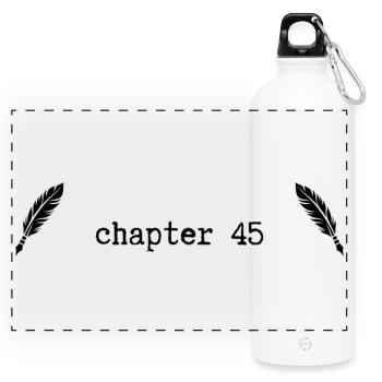 Chapter 45 Birthday - Panoramic Drinks Bottle with Carabiner 750 ml - white - Front