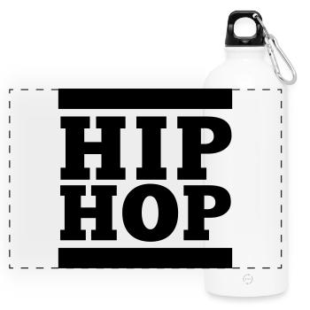 HIP HOP, Das hat mit Hip Hop nichts zu tun - Panorama Trinkflasche mit Karabiner 750 ml - Weiß - Vorne