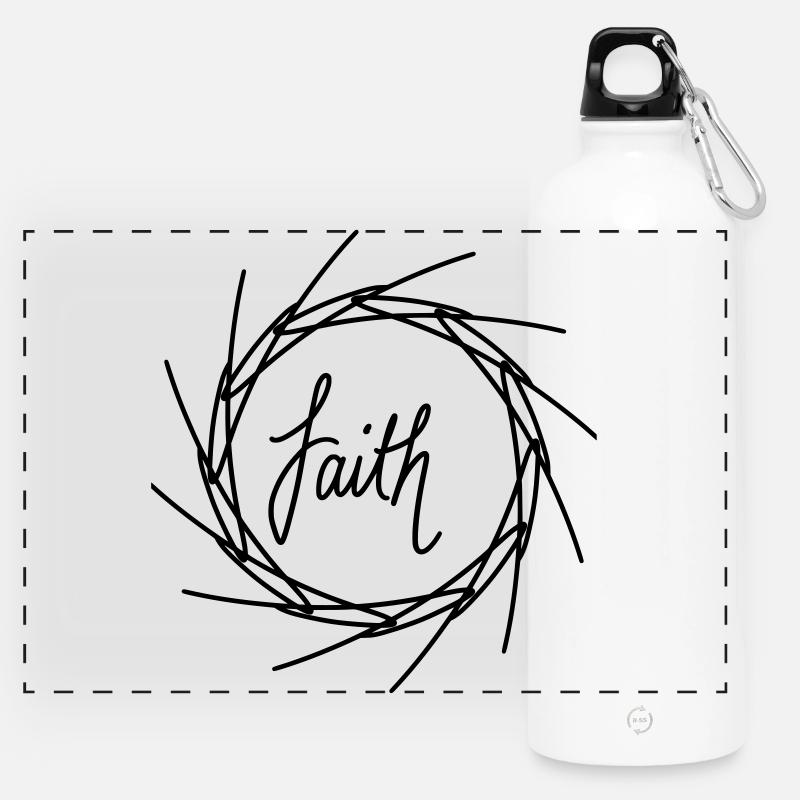 Faith - Panoramic Drinks Bottle with Carabiner 750 ml - white