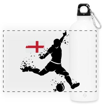 Football England Fan Player Blast icône - Gourde panoramique avec mousqueton 750 ml - blanc - Devant