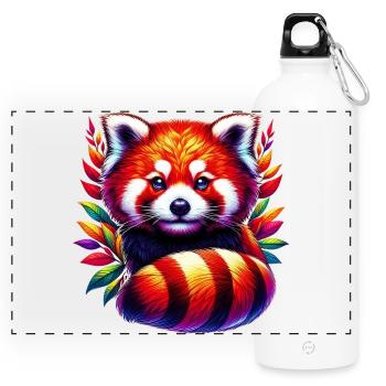 Kleiner Panda - Panorama Trinkflasche mit Karabiner 750 ml - Weiß - Vorne