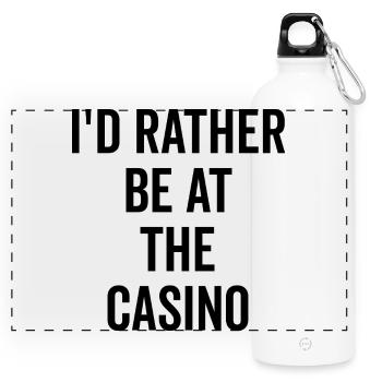Je préfère être au casino - Gourde panoramique avec mousqueton 750 ml - blanc - Devant
