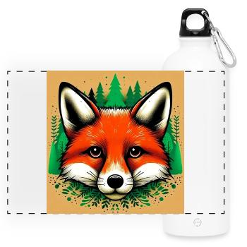 Fuchs - Panorama Trinkflasche mit Karabiner 750 ml - Weiß - Vorne