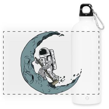 Nettoyeur d’astronaute sur le croissant de lune - Gourde panoramique avec mousqueton 750 ml - blanc - Devant