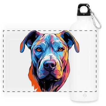 Pop Art de bandes dessinées pour chiens - Gourde panoramique avec mousqueton 750 ml - blanc - Devant