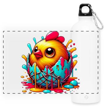 Chick - Panoramic Drinks Bottle with Carabiner 750 ml - white - Front