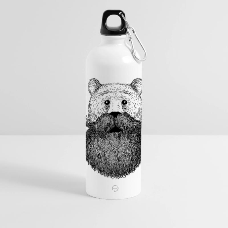 Bär oder Bart Panorama Trinkflasche mit Karabiner 750 ml