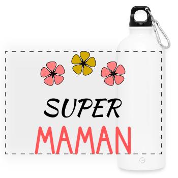MAMAN. FÊTE DES MÈRES - Gourde panoramique avec mousqueton 750 ml - blanc - Devant