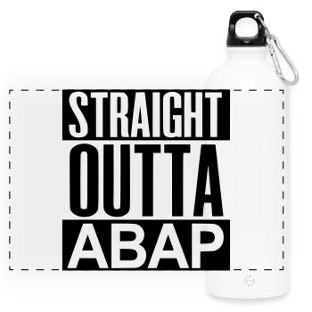 StraightOuttaABAP - Panorama Trinkflasche mit Karabiner 750 ml - Weiß - Vorne