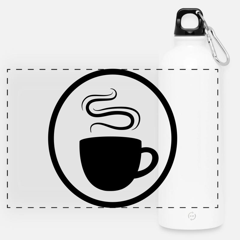 Coffee cup - Panoramic Drinks Bottle with Carabiner 750 ml - white