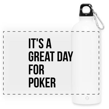 poker - Gourde panoramique avec mousqueton 750 ml - blanc - Devant
