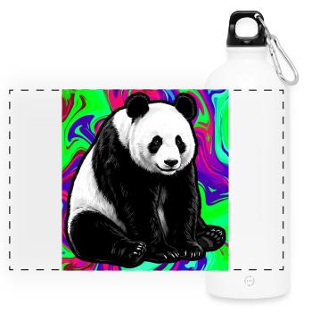 panda - Panoramic Drinks Bottle with Carabiner 750 ml - white - Front