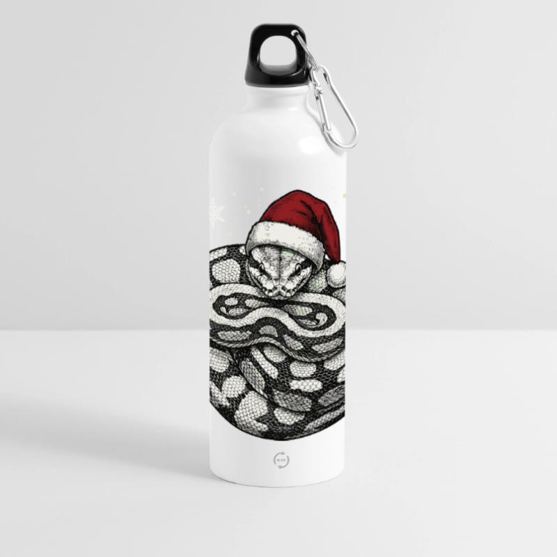 Königspython Weihnachten Ball Python Schlange Panorama Trinkflasche mit Karabiner 750 ml