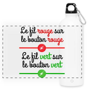 septième compagnie, 7ème compagnie, film culte - Gourde panoramique avec mousqueton 750 ml - blanc - Devant