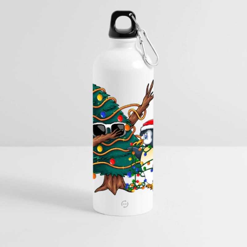 Dapping Tannenbaum -Dapping Weihnachtspullover Panorama Trinkflasche mit Karabiner 750 ml
