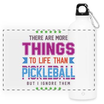 Pickleball - Panoramic Drinks Bottle with Carabiner 750 ml - white - Front