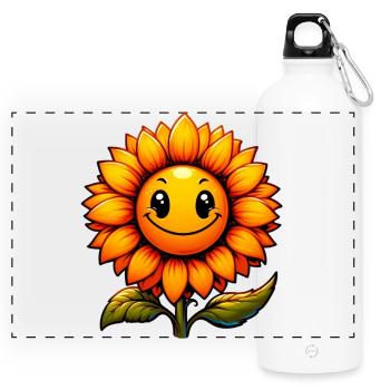 Tournesol - Gourde panoramique avec mousqueton 750 ml - blanc - Devant