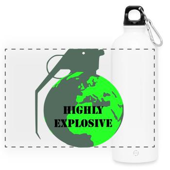 Explosive Erde - Panorama Trinkflasche mit Karabiner 750 ml - Weiß - Vorne