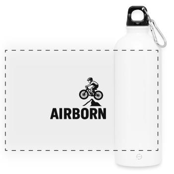 Airborn Mountain Bike Jump - Panoramic Drinks Bottle with Carabiner 750 ml - white - Front